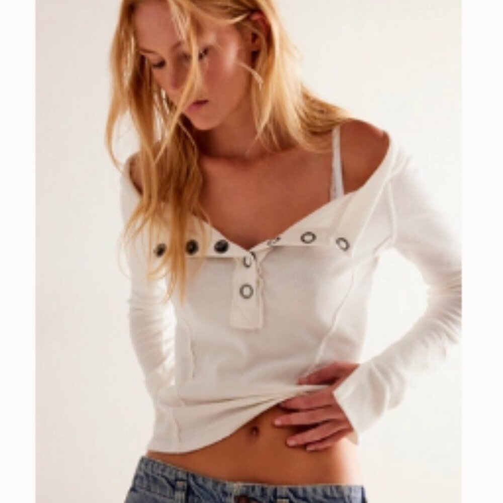 We The Free Own Hand Henley Off the shoulders top